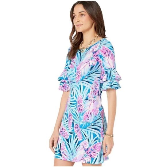 Lilly Pulitzer Dress Lula Mr. Peacock Tweethearts Blue Size XS new - Picture 4 of 15